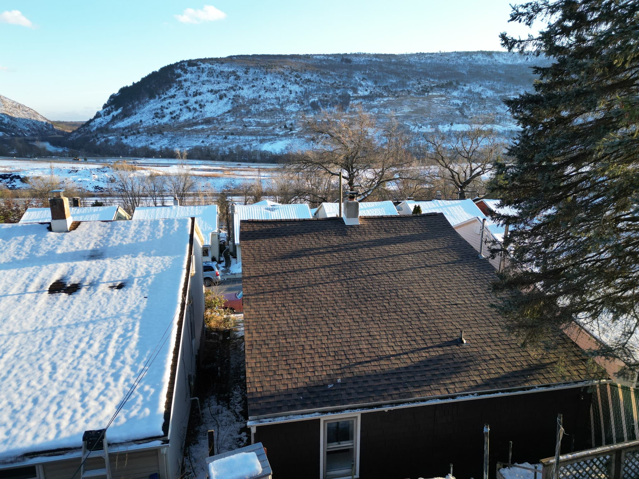 Snow-Capped Hilltop View